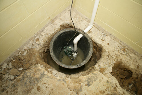 Sump pump in floor